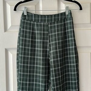 Seven Wonders Green Plaid Flares